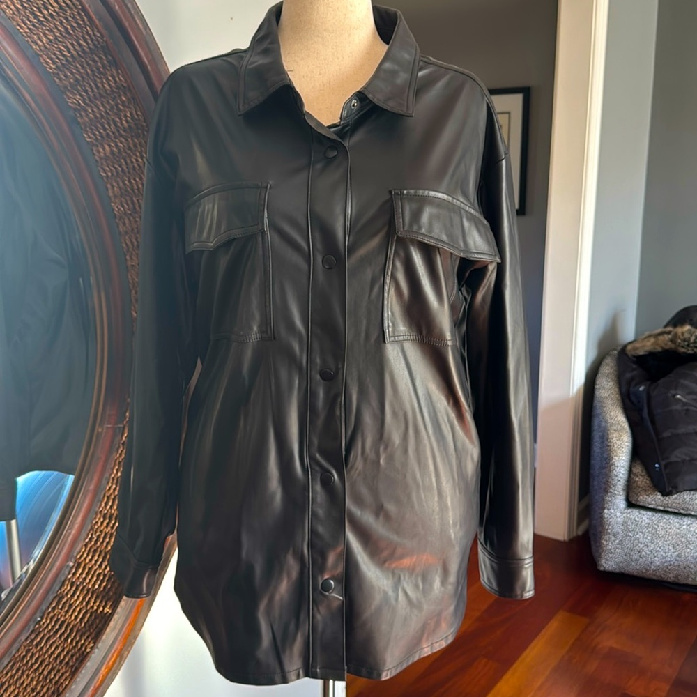 Leather Like Shacket